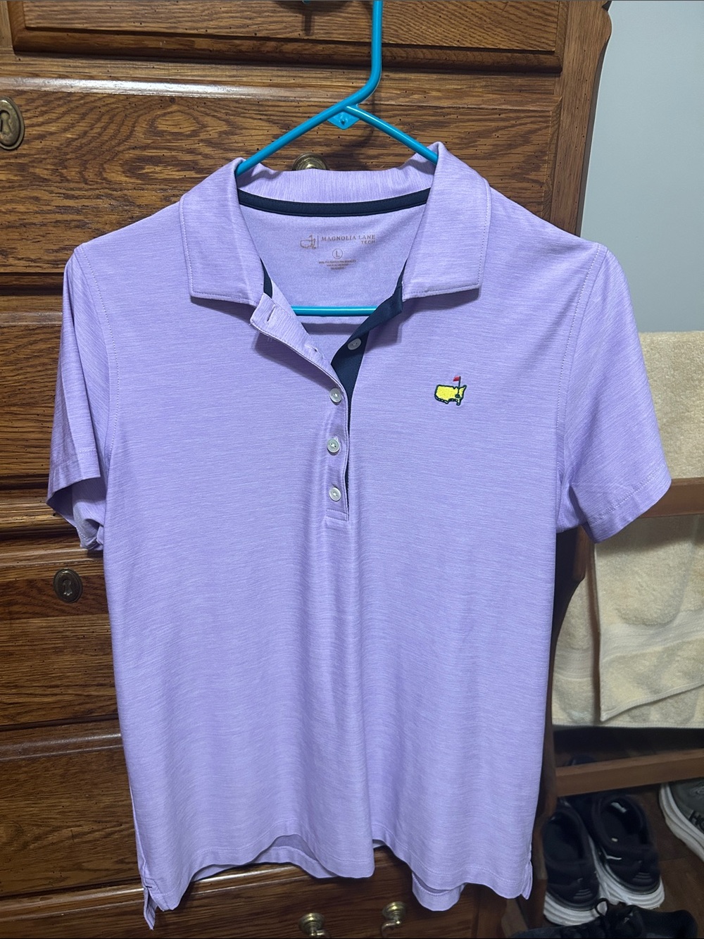 Masters Logo Lavender Polo Shirt. Women’s size Large. Used.